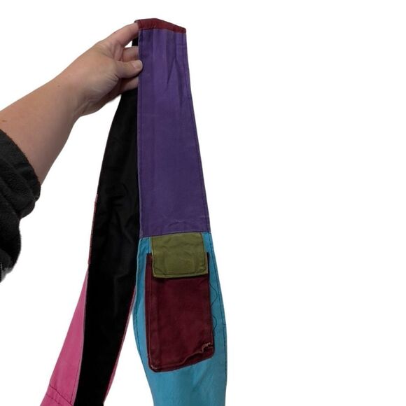 Y2k Boho Bohemian Hippie Shoulder Bag Peace elephant patch Made in Nepal cotton - Picture 6 of 16